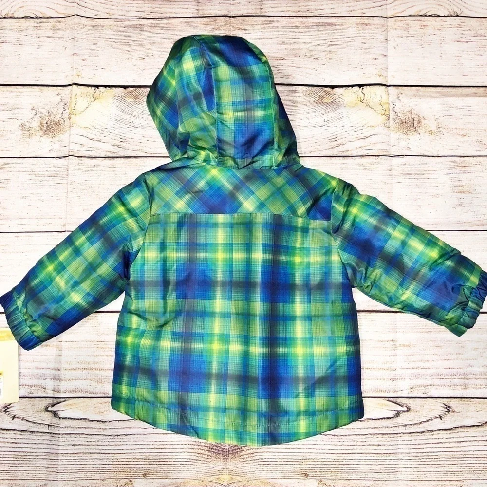 NWT Cherokee 4 in 1 Blue and green Paid Winter Coat  Size 12 M